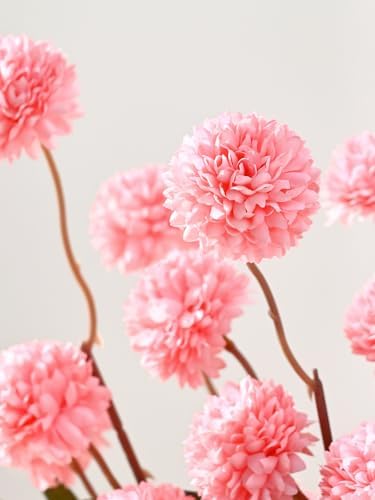 Waipfaru 10pcs Pink Fake Flowers, Artificial Pompon Mums - Image 6