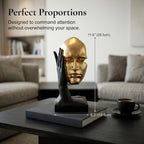 Gold Decor Resin Bust Statue Abstract Face Sculpture for Shelf - Image 3