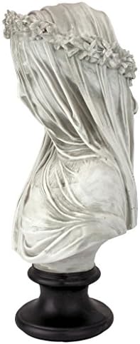 Design Toscano Veiled Maiden Indoor Bust Statue, 9 Inch Wide, 14 Inch Tall - Image 3