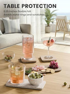 Fluxynara Felt Coasters for Drinks, Mixed Sizes, Oatmeal & Taupe - Image 4
