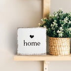 Home Sign, Home Signs for House Decor, Welcome Sign, Rustic Farmhouse Desk Decor Wood Block Box Plaque for Living Bedroom Room Wall Shelf, Housewarming Gifts, 8x8inch - Image 3