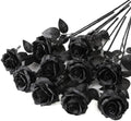 Nubry Artificial Silk Roses, 10pcs Fake Black Roses Bouquet by Nubry
