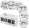 Queekay House Warming Gifts New Home Farmhouse Coasters Set of 6, Ivory by Queekay