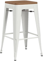 HAOBO Home Modern Industrial Metal Barstool Counter Height Stools Stackable - Image 5