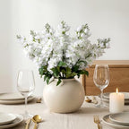 Fake Flowers 23.6” Delphinium Artificial Flowers 8Pcs Silk Flowers with Stems Long Stem Artificial Flowers for Tall Vase Faux Flowers for Indoor Home Decoration Wedding Decoration Centerpiece White - Image 4