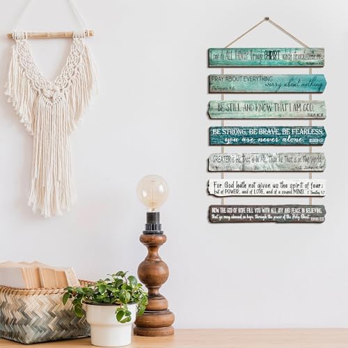 Yookeer 7 Tier Christian Wall Art Bible Verses Green English Style - Image 6