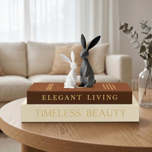 AKONEGE Set of 2 Linen Decorative Books with Hidden Storage for Home Decor - Image 4