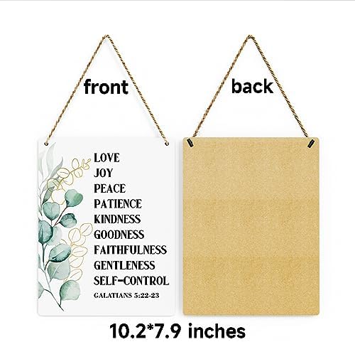 Christian Wall Decor Galatians 5:22-23 Fruit Of The Spirit Decor Wooden Hanging Sign Christian Sign Farmhouse Sign Wooden Sign for Living Room Decorative Christian Bible Verse Wall Art 8x10 Inches - Image 6