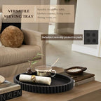 Oval Tray for Coffee Table Decor, 15" Concrete Coffee Table Tray, Black - Image 5