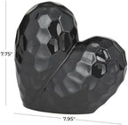 deco 79 Porcelain Ceramic Heart Sculpture, Sculpture 8" x 3" x 8", Black - Image 5