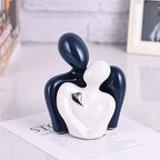 Mini Couple Ceramic Small Statue, Romantic Couple Figurine for Home Decor, Tv Stand, Living Room Nick nacks, Dresser for Bedroom, Shelves, Valentine, Items for Wedding Decor (Blue White and Silver) - Image 4