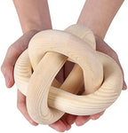 Wood Knot Chain Link Decor - 3 Link Boho Wooden Hand Carved Decorative Wooden Links Knots for Coffee Table Entryway Modern Farmhouse Shelf Decoration - Image 3