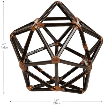 Mind Reader Metal Geometric Sculpture, Modern, Office Decoration, Home Decor, Metal, Black - Image 3