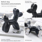 Notakia Cute Ceramics Black Balloon Dog Statue Crafts Living Room Desktop Decorations,Handmade Modern Small Ceramic Animal Statue Ornament Home Decor Accents - Image 4