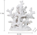 7.1" H White Coral Decor, Resin Statue, Nautical Decorations for Home, Bedroom, Bathroom, Living Room, Beach/Coastal/Ocean Themed Cabinet Shelf Tabletop Decor - Image 7