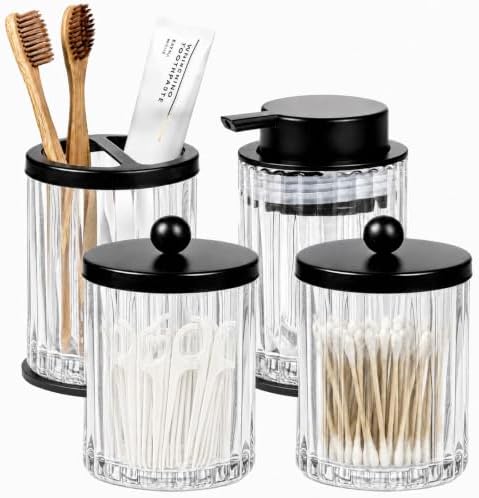 Amolliar Bathroom Accessories Set, Clear Glass Complete 4PCS Bathroom Sets by Amolliar