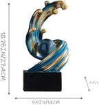 Modern Abstract Decorative Wave Statue, Blue Abstract Art Home Decor,Crystal Ball Art Wave Resin Sculpture, Office Desk Stand, Dining Table Center Decorative Aesthetics(B,Blue) - Image 5