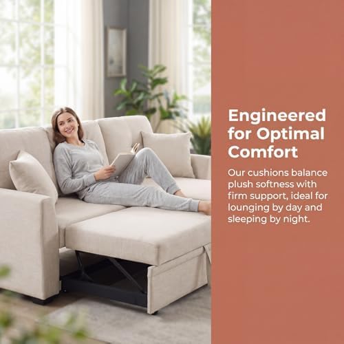 Convertible Sofa Bed, L Shape Sleeper Sofa - Image 5