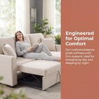 Convertible Sofa Bed, L Shape Sleeper Sofa - Image 5