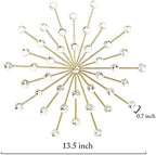ZEXUIRU 3 Set Gold Starburst Wall Art for Home Decor Metal Bling Crystal Rhinestones Sunburst Wall Decor Sparkling Rhinestone Art Accent Gold - 13in - Image 6
