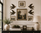 AMOIENSIS 4.75 Inch Vintage Swallow Bird Wall Sculpture Set of 4 - Image 6