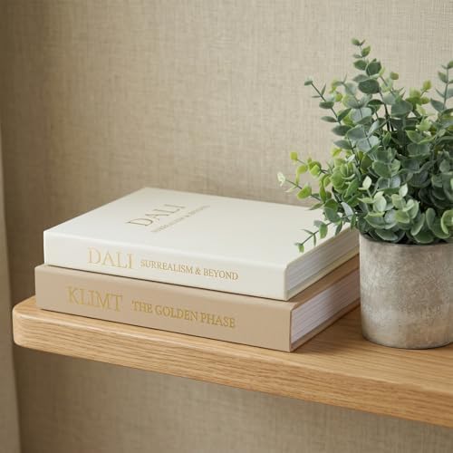 Linen Decorative Book Storage Boxes - Set of 2 Faux Books for Coffee Table Decor, Neutral Fake Book Props for Hiding TV Remotes & Entryway Styling (Khaki & Off-White) - Image 7