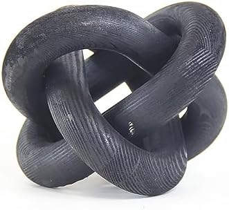 Wood Knot Chain Link Decor - 3 Link Boho Wooden Hand Carved Decorative Wooden Links Knots for Coffee Table Entryway Modern Farmhouse Shelf Decoration (Black) - Image 5