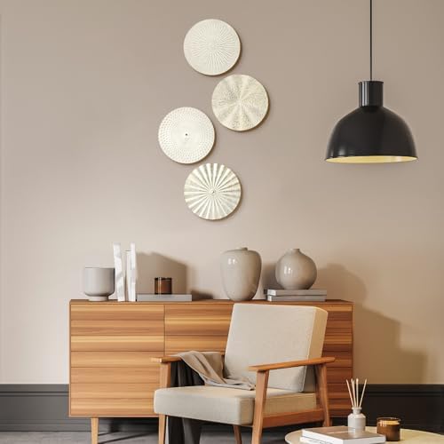 Hicarer 4 Pcs 12 Inch White Gold Metal Wall Art Decor Sunburst Decor - Image 2