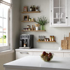 RICHER HOUSE 5-Set Floating Shelves with Lip, Oak Wall Mounted Wood Shelf - Image 6