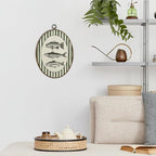 dvhdajed Vintage Fishing Hunting Oval Wall Art Decor, Wood land Cabin Lake Fish Framed Canvas Art, Farmhouse Fish Decorations, Rustic Green Striped Wall Hanging Decor for Boys Room Bedroom, 8.7x11.3 - Image 2