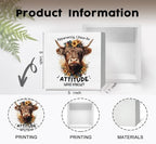 Highland Cow Sign, Farm Cottagecore Animal Office Kitchen Bedroom Decor, Apparently I Have an Attitude Who Knew Wooden Box Signs, Apparently Highland Cow Gifts for Women Men 5x5 in - Image 7