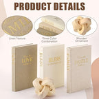Feifeiya 4 Pcs Sage Green Faux Decorative Books with Wooden Knot - Image 4