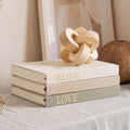 Feifeiya 4 Pcs Sage Green Faux Decorative Books with Wooden Knot by Unknown