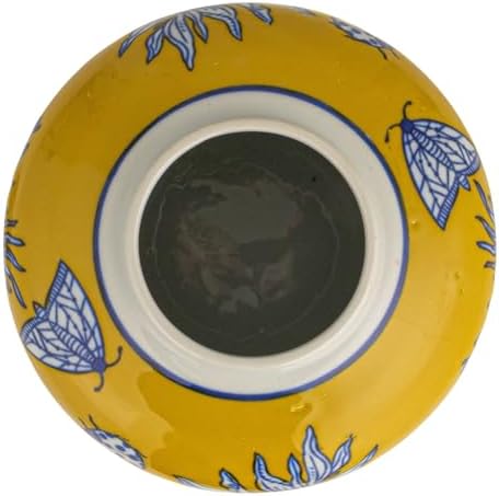 Creative Co-Op Decorative Ceramic Ginger Jar with Lid, Yellow - Image 3