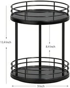 2-Tier Rotating Bathroom Countertop Organizer, Wooden Makeup Vanity Storage, Multifunctional Lazy Susan Turntable for Skincare, Perfume and Cosmetics (Black) - Image 5