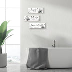 3 Pcs Black And White Bathroom Decor Rustic Flower Black Wall Art Accept Let Go Have Faith Farmhouse Bedroom Wall Decor Wooden Inspirational Quotes Grey Decoration for Living Room(Black,12 x 4 Inches) - Image 4