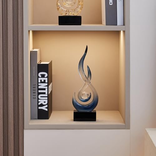 FJS Blue Abstract Flame Sculpture for Living Room Coffee Table Decor - Image 7