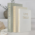 Aesthetic Decorative Books, Set of 3 Linen Faux Books for Decoration by YKANYN