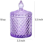 Sizikato Diamond Faceted Glass Candy Jar with Lid, 10oz Purple Decorative Jar, Nut Jar, Dried Fruit Storage Jar. - Image 2