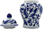 8" Ceramic Ginger Jar w/Lid - Classic Chinese Style Porcelain Jar Tea Storage for Home Decor Decorative Centerpiece Vintage Accent Antique Vase Jingdezhen (Blue & White Flower 2) - Image 6