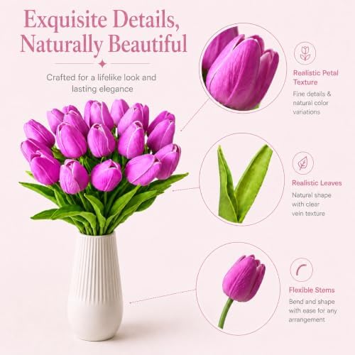 Mandy's 20pcs Artificial Lavender Tulips - Image 4