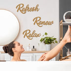 3 Pcs Bathroom Wall Decor Bathroom Wall Art Relax Renew Refresh - Image 6