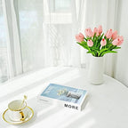 ONLY ART Artificial Light Pink Tulips 20 Pcs – 13.5 Inch PU Faux Flowers with Bendable Stems for Home Décor, Wedding Centerpieces, DIY Floral Arrangements, New Year and Valentine's Day - Image 4