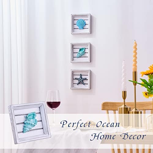 LODOCAVE Seashell Starfish 3D Art Beach Wall Decor, 6.3"x6.3" - Image 3