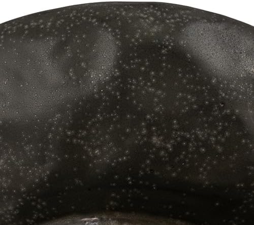 Creative Co-Op Stoneware Footed Pedestal Bowl with Handles, Reactive Glaze, Black - Image 5