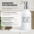 MOMEEMO Soap Dispenser for Kitchen Sink, White & Silver - Image 2