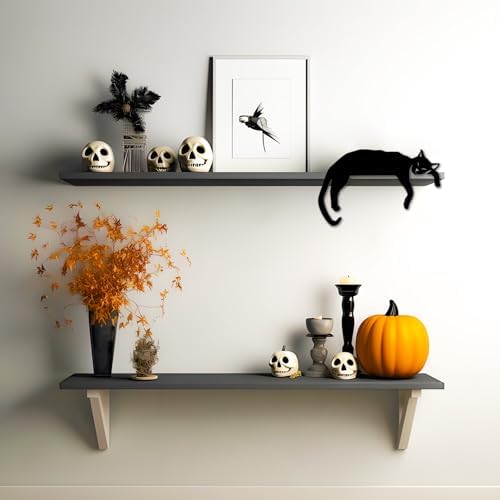 Home Decor Wooden Black Cat Decorations for Cat Lovers Cute Door Corner Decoration for House Living Room Office Desk - Image 2