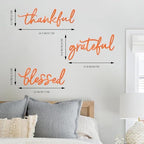 3 Pieces Thankful Grateful Blessed Letter Sign Metal Wall Decor - Image 3