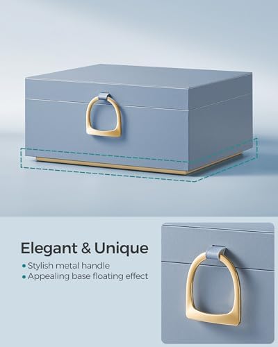 SONGMICS 2-Layer Jewelry Box with Handle, Removable Tray, Floating Effect - Image 3