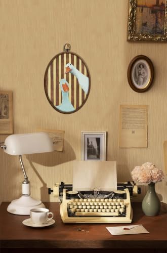 Whimsical Red Stripe Goose Art, Cottage Core Oval Wall Decor, Waterproof - Image 5
